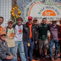 Winner Travis Gienger with other pumpkin growers